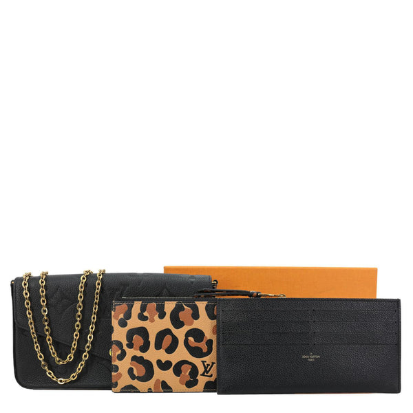 LOUIS VUITTON Felicie Monogram Empreinte Pochette Crossbody Bag Black