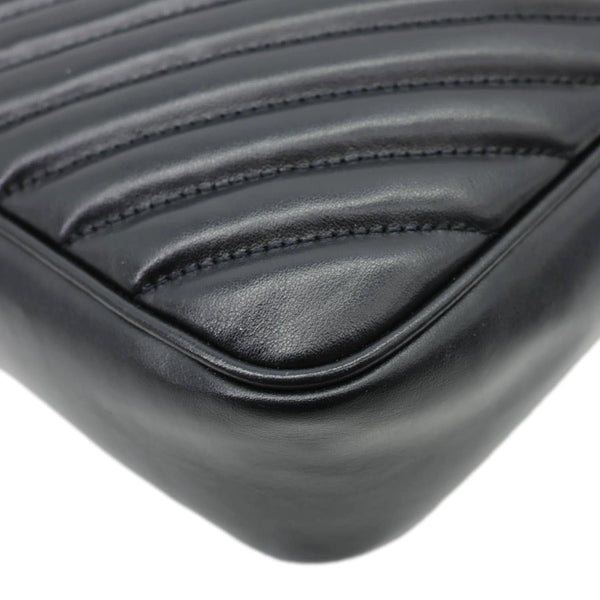 YVES SAINT LAURENT Lou Chevron Leather Camera Bag Black