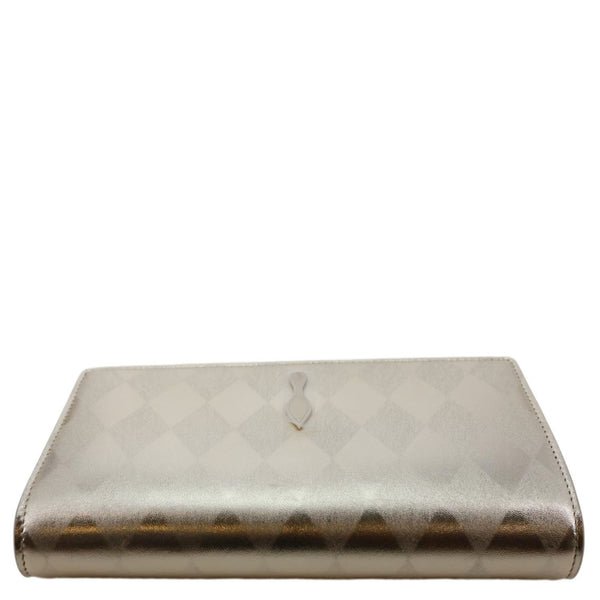 CHRISTIAN LOUBOUTIN Bettina Diamond Laminated Nappa Leather Chain Clutch Crossbody Bag Golden