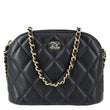 CHANEL Dome Quilted Caviar Leather Zip Clutch With Chain Black