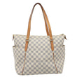 LOUIS VUITTON Totally MM Damier Azur Shoulder Bag White
