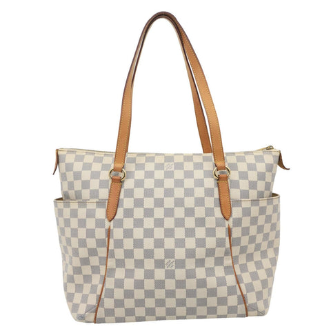 LOUIS VUITTON Totally MM Damier Azur Shoulder Bag White
