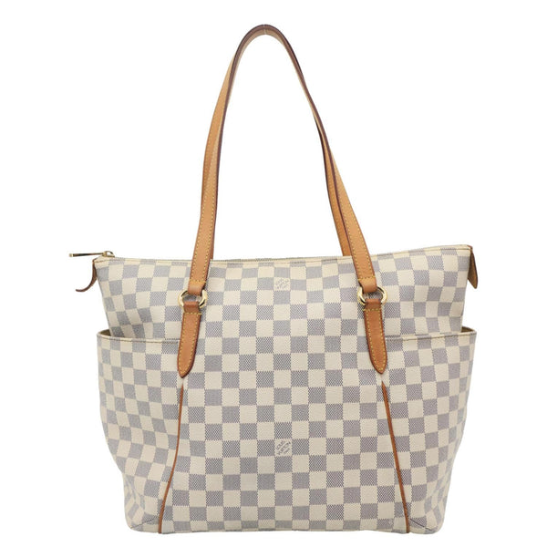 LOUIS VUITTON Totally MM Damier Azur Shoulder Bag White