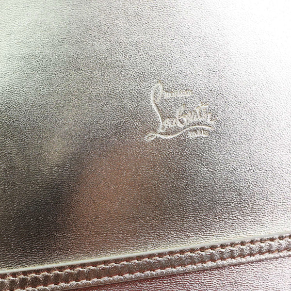 CHRISTIAN LOUBOUTIN Bettina Diamond Laminated Nappa Leather Chain Clutch Crossbody Bag Golden