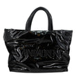 YVES SAINT LAURENT Maxi Patent Leather Tote Bag Black