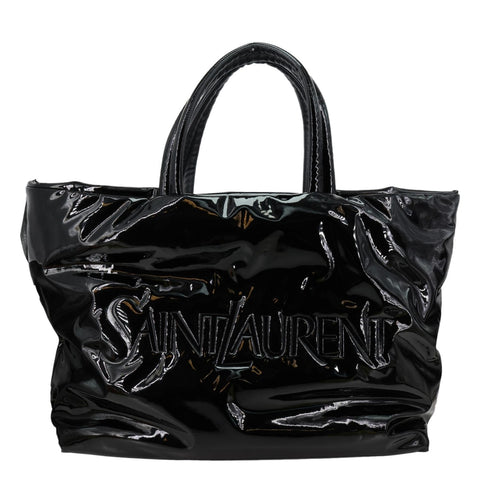 YVES SAINT LAURENT Maxi Patent Leather Tote Bag Black