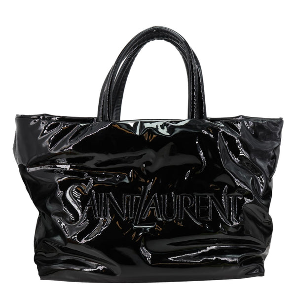 YVES SAINT LAURENT Maxi Patent Leather Tote Bag Black