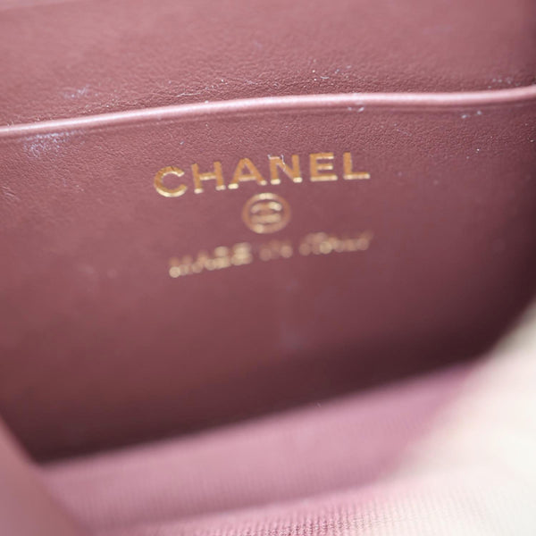 CHANEL Dome Quilted Caviar Leather Zip Clutch With Chain Black