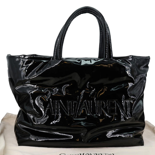 YVES SAINT LAURENT Maxi Patent Leather Tote Bag Black