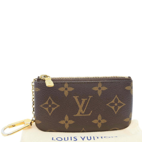 LOUIS VUITTON Key Cles Monogram Canvas Pouch Brown