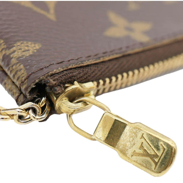 LOUIS VUITTON Key Cles Monogram Canvas Pouch Brown