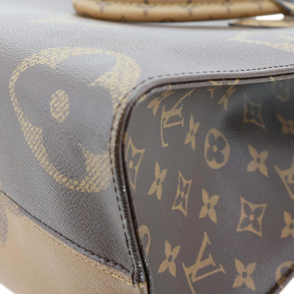 LOUIS VUITTON Onthego MM Reverse Monogram Giant Canvas Tote Bag Brown