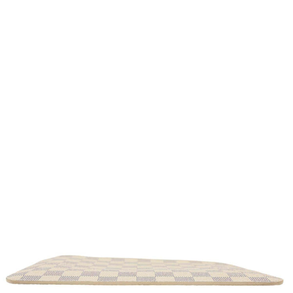 LOUIS VUITTON Neverfull Pochette Damier Azur Wristlet Rose Ballerine