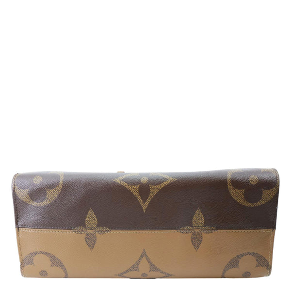 LOUIS VUITTON Onthego MM Reverse Monogram Giant Canvas Tote Bag Brown
