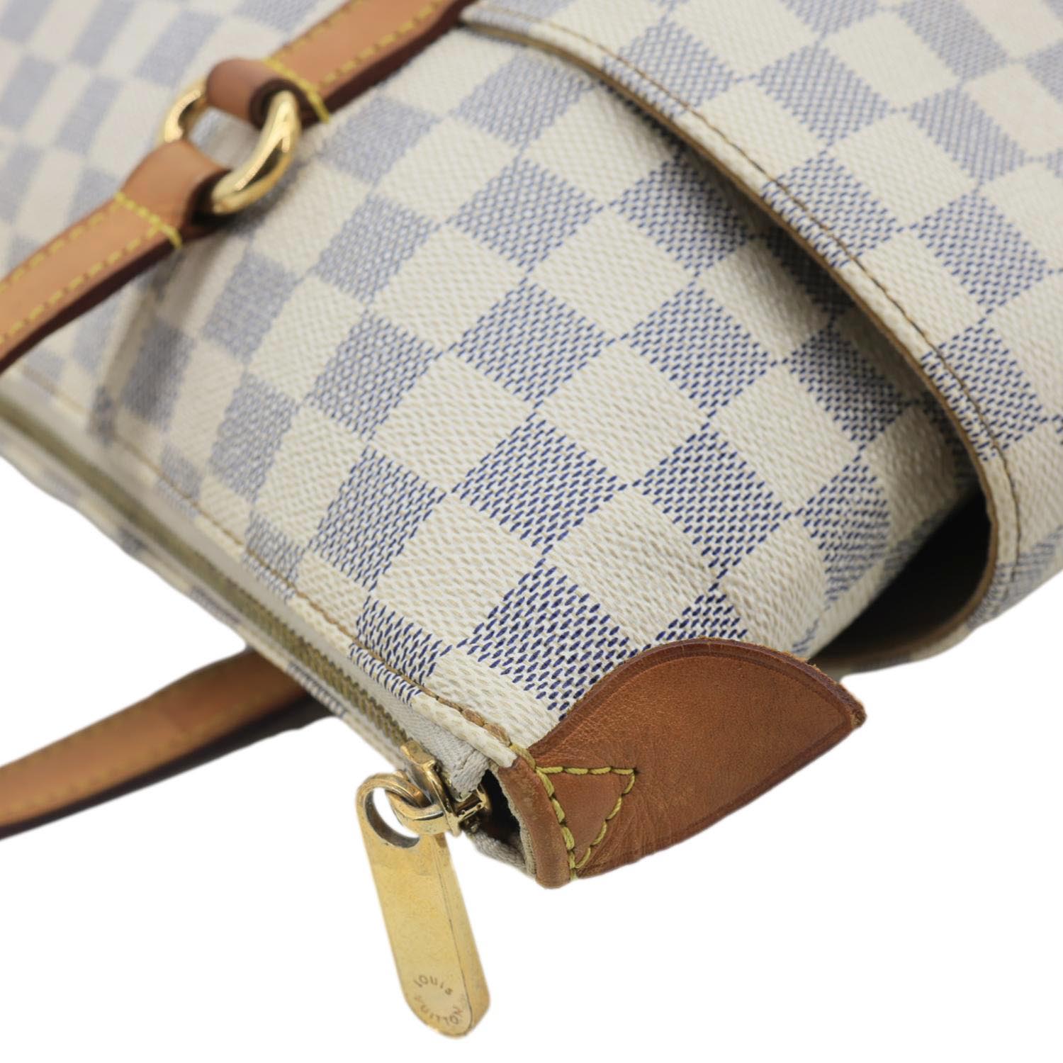 LOUIS VUITTON Totally MM Damier Azur Shoulder Bag White