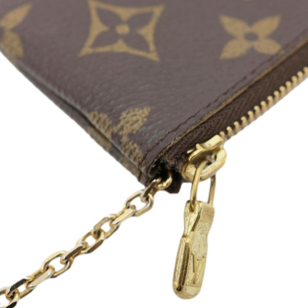 LOUIS VUITTON Key Cles Monogram Canvas Pouch Brown