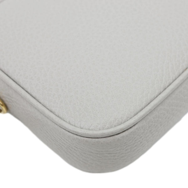 GUCCI GG Marmont Super Mini Calfskin Leather Camera Shoulder Bag Grey 772759