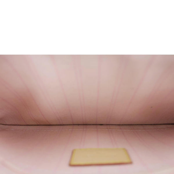 LOUIS VUITTON Neverfull Pochette Damier Azur Wristlet Rose Ballerine