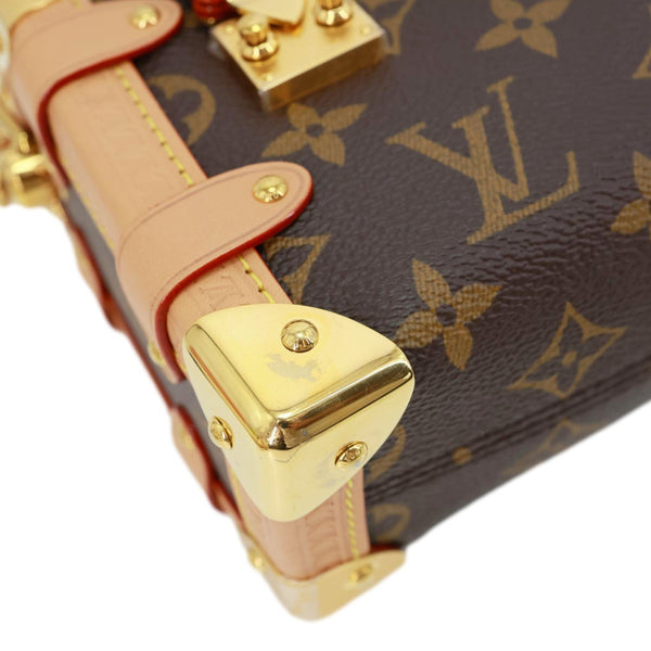 LOUIS VUITTON Side Trunk PM Monogram Canvas Tote Shoulder Bag Brown