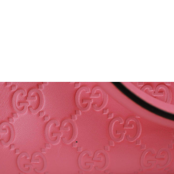 GUCCI GG Signature Leather Boston Bag Pink 428225