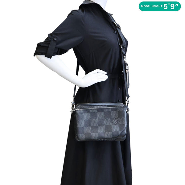 LOUIS VUITTON 3D Trio Damier Graphite Messenger Bag Black