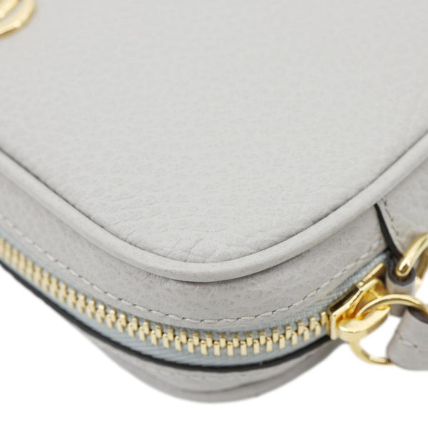 GUCCI GG Marmont Super Mini Calfskin Leather Camera Shoulder Bag Grey 772759