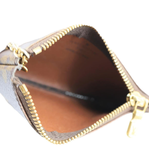 LOUIS VUITTON Key Cles Monogram Canvas Pouch Brown