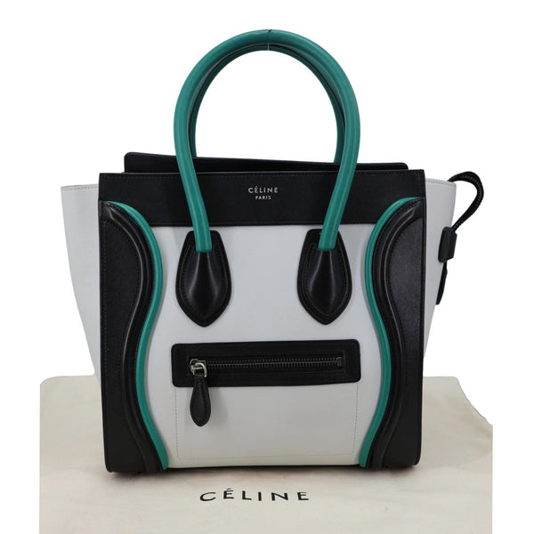 CELINE Micro Luggage Calfskin Leather Tote Bag Tri-Color