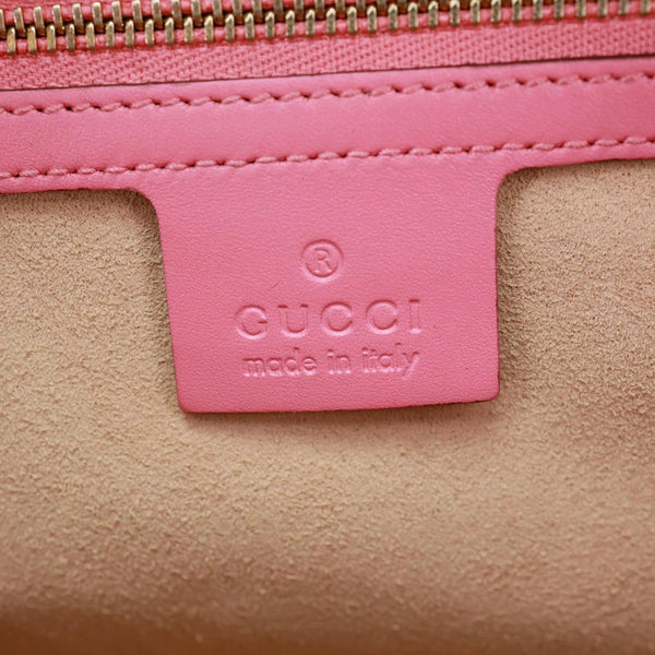 GUCCI GG Signature Leather Boston Bag Pink 428225