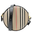 BURBERRY Louise E-Canvas Icon Stripe Round Crossbody Bag Beige