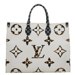 LOUIS VUITTON Onthego Jungle GM Giant Monogram Canvas Tote Bag White