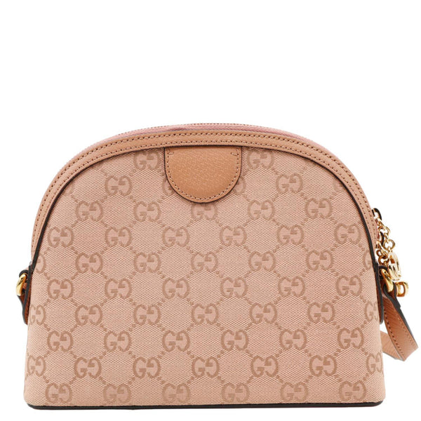 GUCCI Ophidia Dome Small GG Canvas Shoulder Bag Pink 499621