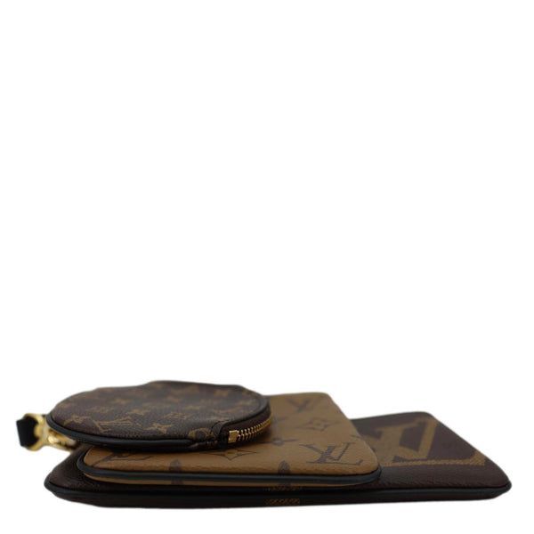 LOUIS VUITTON Trio Giant Reverse Monogram Canvas Pouch Brown