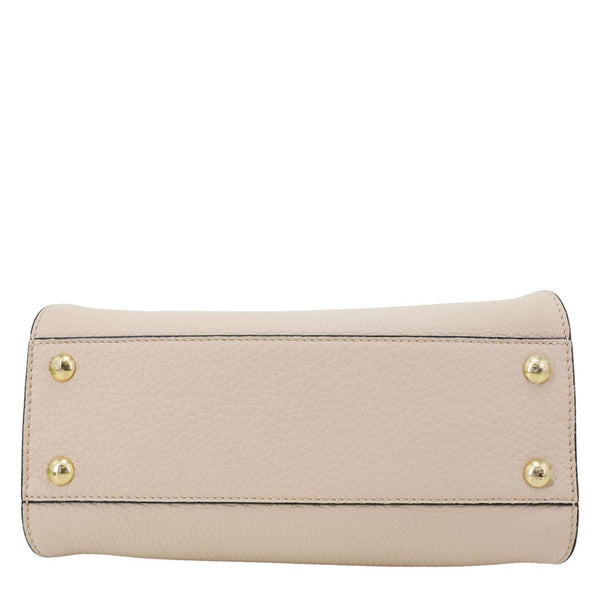FENDI Peekaboo Selleria Mini Cuoio Romano Leather Satchel Bag Beige