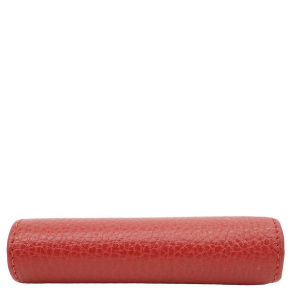 GUCCI GG Marmont Pebbled Leather Wallet Red