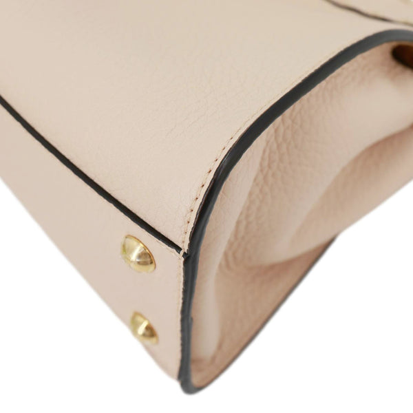 FENDI Peekaboo Selleria Mini Cuoio Romano Leather Satchel Bag Beige