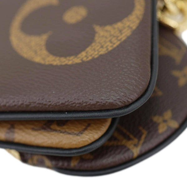 LOUIS VUITTON Trio Giant Reverse Monogram Canvas Pouch Brown