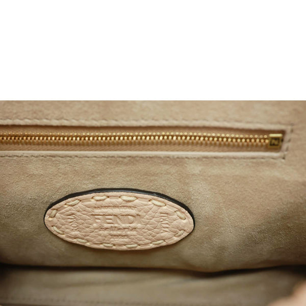 FENDI Peekaboo Selleria Mini Cuoio Romano Leather Satchel Bag Beige