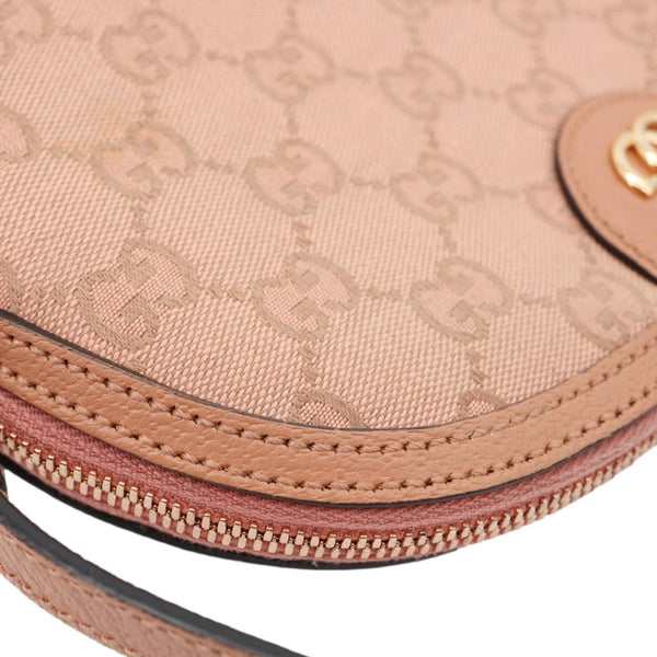 GUCCI Ophidia Dome Small GG Canvas Shoulder Bag Pink 499621