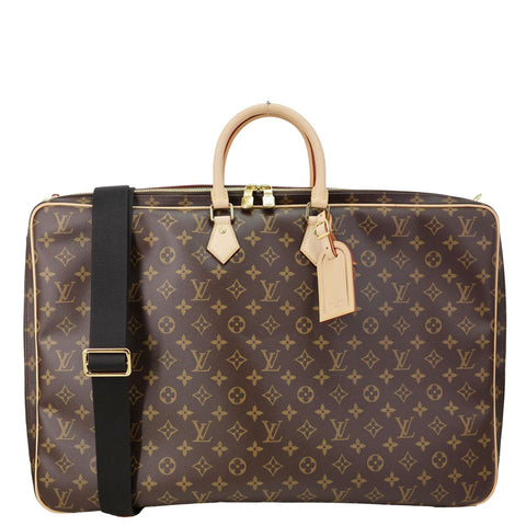 LOUIS VUITTON 2 Hangers Monogram Canvas Garment Cover Bag Brown
