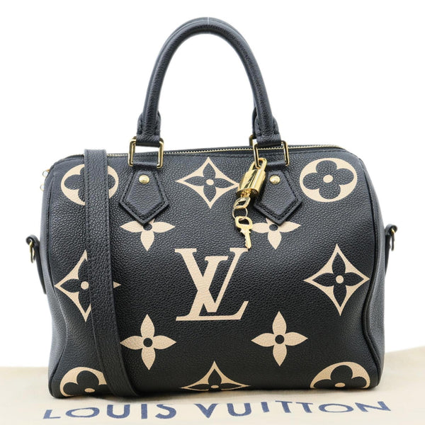 LOUIS VUITTON Speedy 25 Bandouliere Monogram Empreinte Leather Crossbody Bag Bicolor
