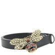 GUCCI Queen Margaret Bee Leather Belt Black 476452 Size 80/32