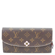 LOUIS VUITTON Emilie Bloom Flowers Monogram Canvas Wallet Rose Ballerine
