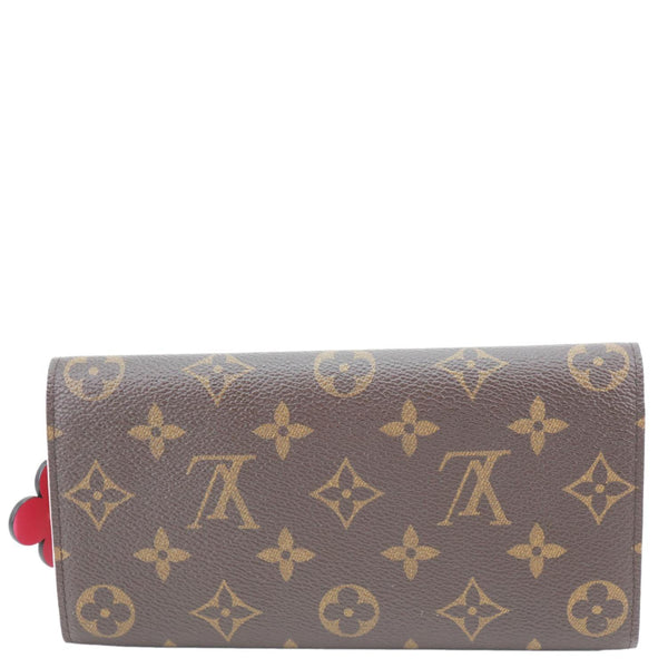 LOUIS VUITTON Emilie Bloom Flowers Monogram Canvas Wallet Rose Ballerine