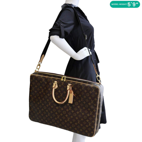LOUIS VUITTON 2 Hangers Monogram Canvas Garment Cover Bag Brown