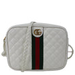 GUCCI Trapuntata GG Web Quilted Leather Crossbody Bag White 536441