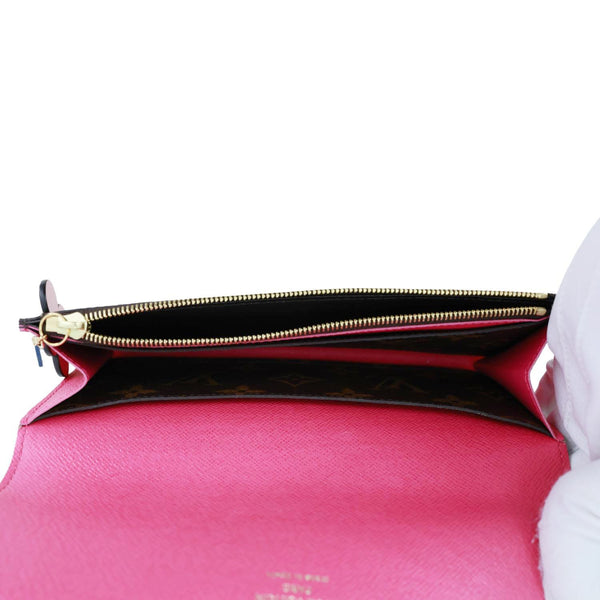 LOUIS VUITTON Emilie Bloom Flowers Monogram Canvas Wallet Rose Ballerine