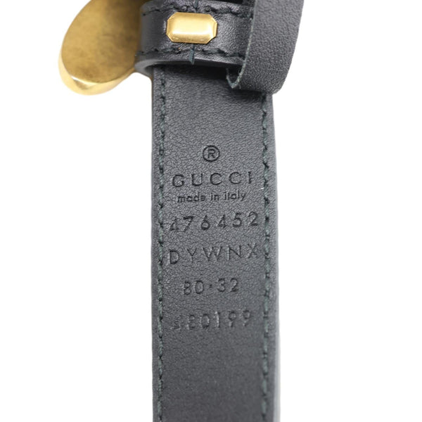 GUCCI Queen Margaret Bee Leather Belt Black 476452 Size 80/32
