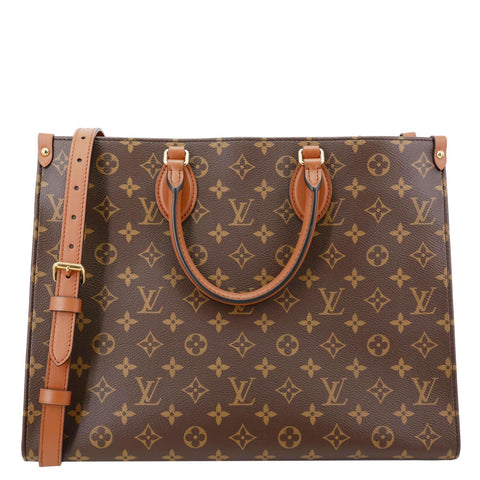LOUIS VUITTON Onthego Organizer Monogram Canvas Tote Bag Brown