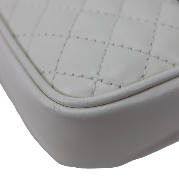 GUCCI Trapuntata GG Web Quilted Leather Crossbody Bag White 536441